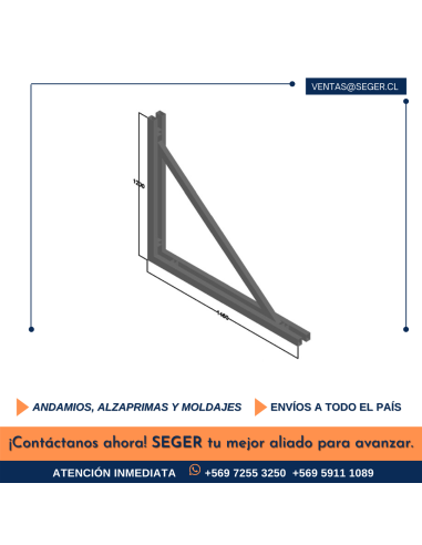 ESCUADRA TREPANTE 1200 x 1460 mm PARA MOLDAJE