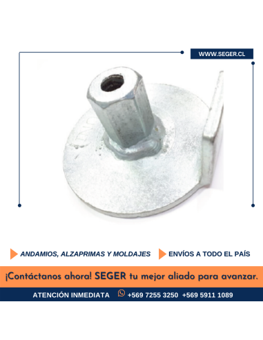 TUERCA PLATO CANDELABRO SEGER 12MM PARA MOLDAJE