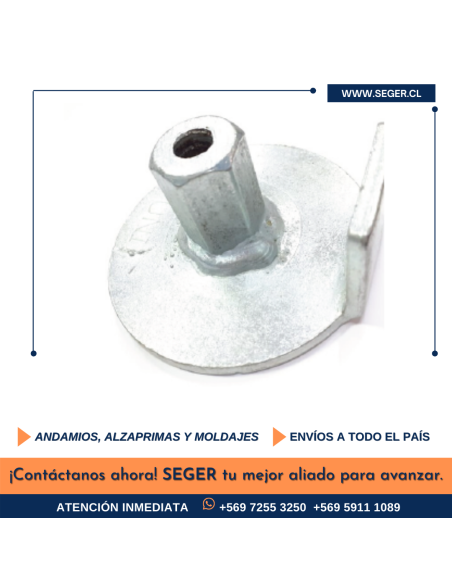 TUERCA PLATO CANDELABRO SEGER 12MM PARA MOLDAJE
