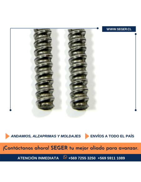 BARRA DE HILO ROSCADA 12MM x 3000MM PARA MOLDAJE
