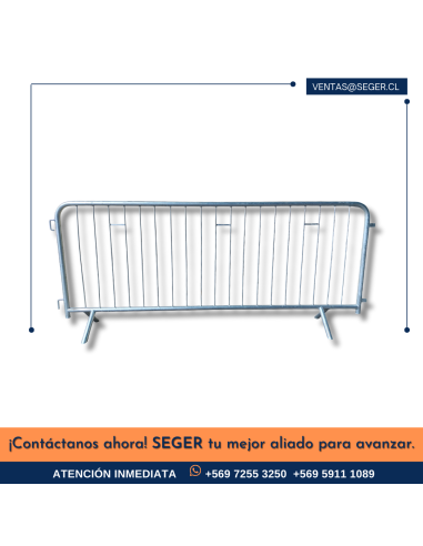Valla Peatonal SEGER 2.0mt | Pintura al Horno | Stock Hoy