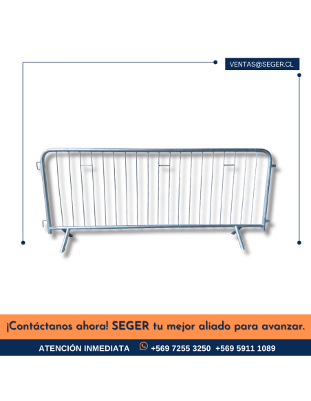 Valla Peatonal SEGER 2.0mt | Pintura al Horno | Stock Hoy