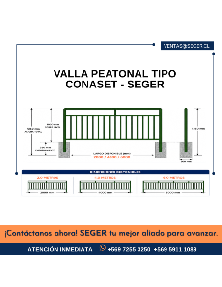 valla peatonal conaset - seger
