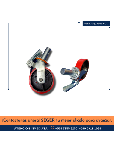 RUEDA 6″ NYLON GIRATORIA CON FRENO