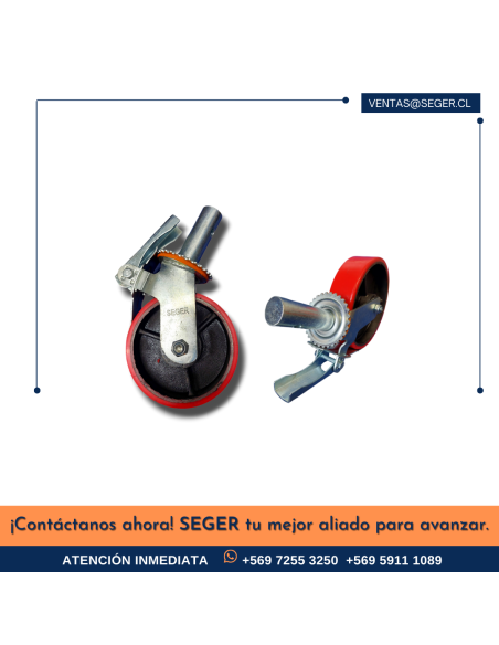 RUEDA 6″ NYLON GIRATORIA CON FRENO