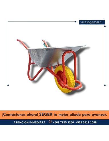 CARRETILLA CONCRETERA 90L – 01 RUEDA DE PVC MACIZA