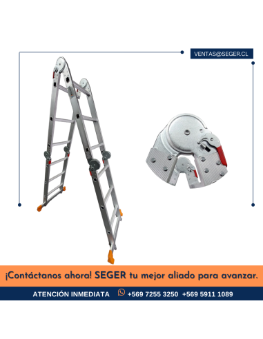 ESCALERA DE ALUMINIO SEGER ROBUSTA 3.60MT – 12 PELDAÑOS