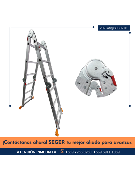 ESCALERA DE ALUMINIO SEGER ROBUSTA 3.60MT – 12 PELDAÑOS