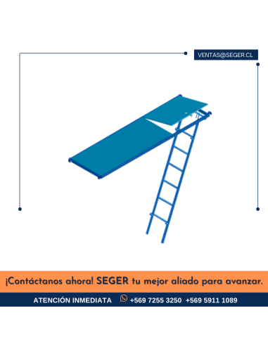 PLATAFORMA DE ACCESO CON ESCALERILLA 65CM X 2.25MT