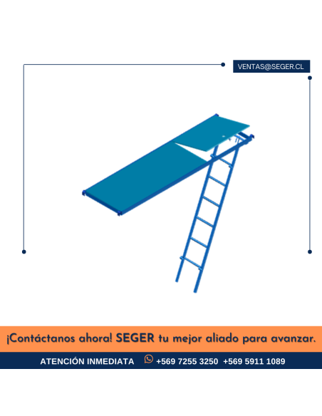 PLATAFORMA DE ACCESO CON ESCALERILLA 65CM X 2.25MT