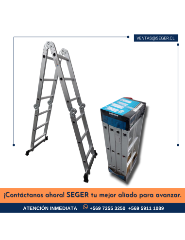 ESCALERA DE ALUMINIO SEGER STD 3.50MT – 12 PELDAÑOS