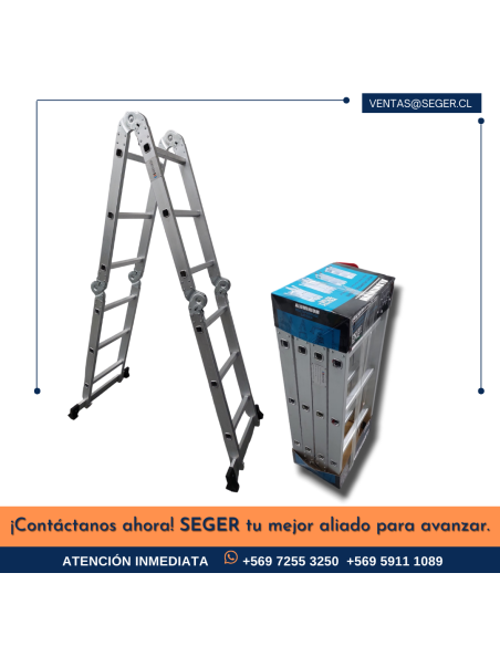ESCALERA DE ALUMINIO SEGER STD 3.50MT – 12 PELDAÑOS